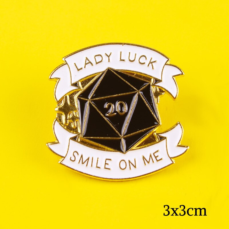 Emajlirana igla Dungeons And Dragon D20 DnD 20-strane igre s kockicama Broševi i igle Značke RPG igra Igra s kockicama Dekoracija torbi za odjeću