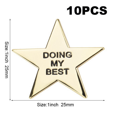 10 bucăți o mulțime de insignă metalică ace ace broșă cruce steaua aurie roșu alb negru galben albastru violet verde roz