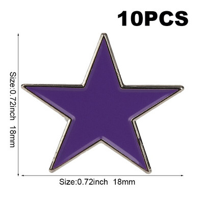 10 bucăți o mulțime de insignă metalică ace ace broșă cruce steaua aurie roșu alb negru galben albastru violet verde roz