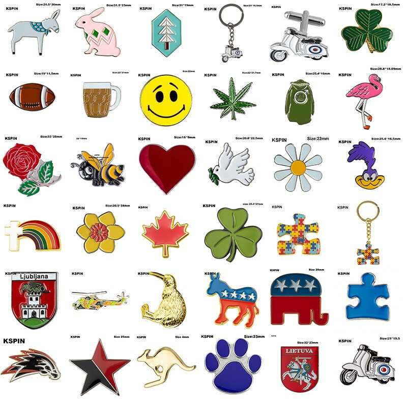 10 bucăți o mulțime de insignă metalică ace ace broșă cruce steaua aurie roșu alb negru galben albastru violet verde roz