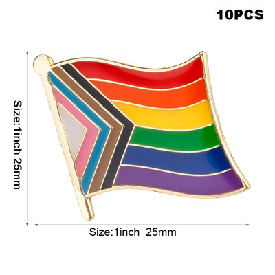 10 komada puno napretka Zastava ponosa Značka za rever Značka zastave Broš Igle Značke