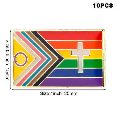 10 komada puno napretka Zastava ponosa Značka za rever Značka zastave Broš Igle Značke