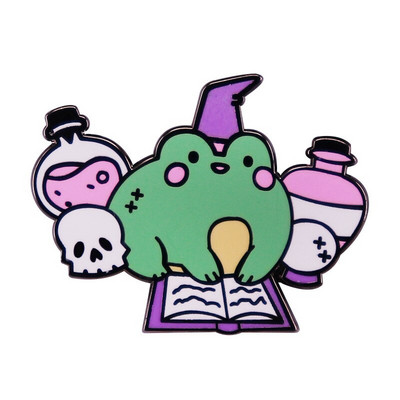 C2087 Χαριτωμένα καρφίτσες από σμάλτο βάτραχου Ζώα Παιδική τσάντα πλάτης Σήματα σακάκι Demin Ρούχα Καρφίτσες Παιδικό δώρο