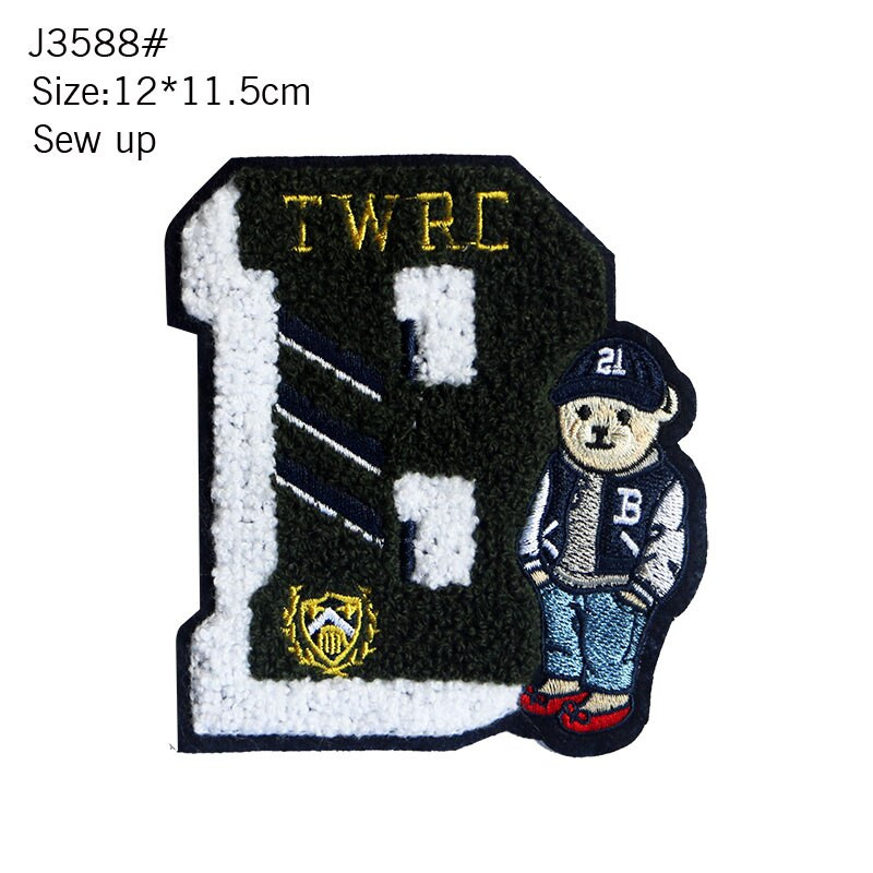 Slatko cool Šivanje Peglanje Mješavina boja Ručnik Pismo Medvjed Zvjezdana oznaka DIY Bedž Dekoracija Dječja ležerna majica Hlače Ruksak