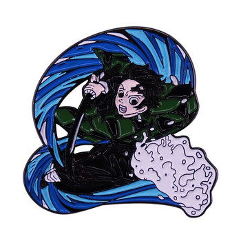 C2559 Японско аниме Убиец на демони Манга Емайлирана игла за ревер Значка игли Декорация на раница Аксесоари за бижута Подаръци за приятели