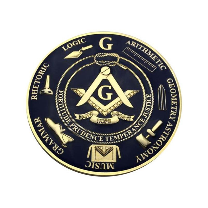 3-tolline vabamüürlaste autoembleem kuldne, must/sinine rõngas, 3D minitööriistad Masoni auto veoauto mootorratta kleebise kleebis punase liimiga