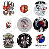 Kungfu Taekwondo piktogramos Smeigtukai Ženkliuko dekoravimas Sagės Metaliniai ženkleliai drabužiams Kuprinės puošimas