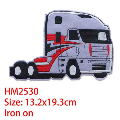 Rajzfilm dekoratív folt kék piros autók motorkerékpár teherautó ikon Hímzett rátétfoltok barkácsoláshoz vasaláshoz jelvényeken egy hátizsákon