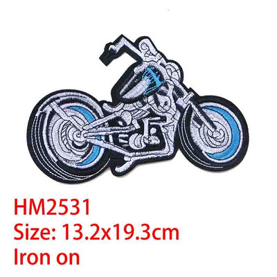 Rajzfilm dekoratív folt kék piros autók motorkerékpár teherautó ikon Hímzett rátétfoltok barkácsoláshoz vasaláshoz jelvényeken egy hátizsákon