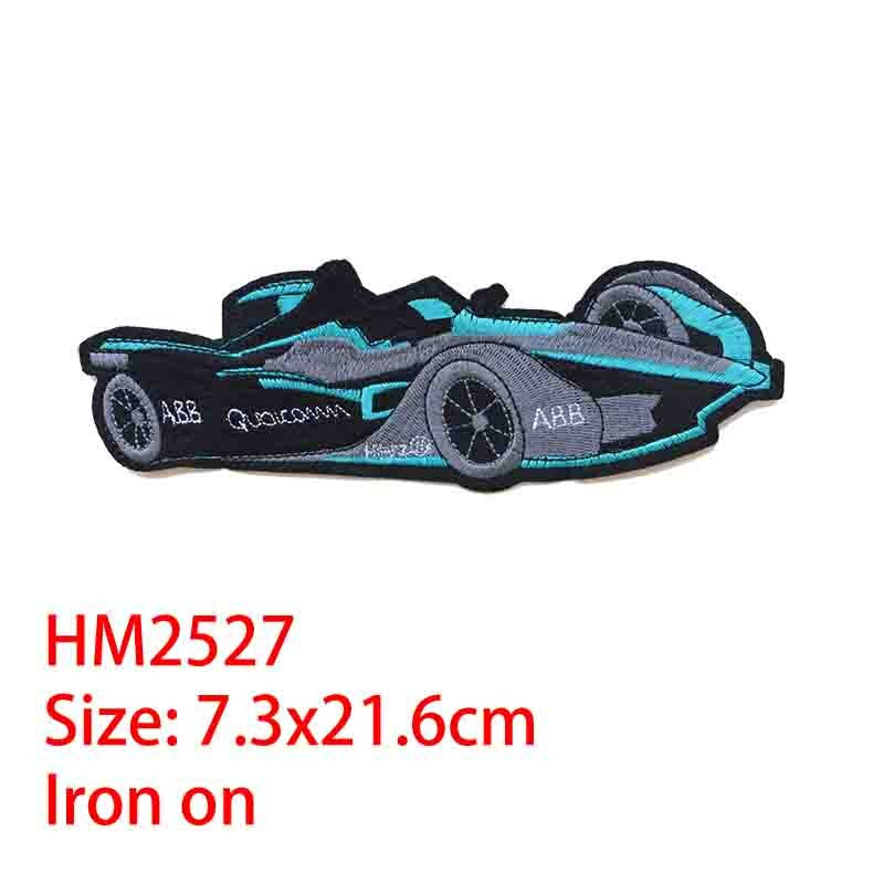 Rajzfilm dekoratív folt kék piros autók motorkerékpár teherautó ikon Hímzett rátétfoltok barkácsoláshoz vasaláshoz jelvényeken egy hátizsákon