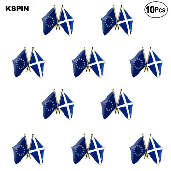 10 бр. Партида Знаме на Шотландия Франция Игла за ревер Значка за знаме Брошка Игли Значки
