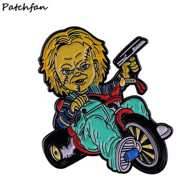 AD762 Patchfan Funny Cartoon Ταινία Τρόμου Μεταλλικές καρφίτσες Καρφίτσες από σμάλτο για Γυναικείες Ανδρικές καρφίτσες με πέτο σακίδιο τζιν καρφίτσα