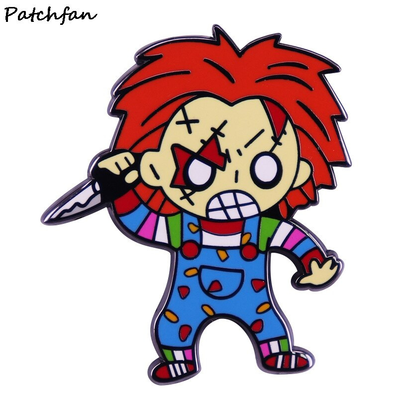 AD762 Patchfan Funny Cartoon Ταινία Τρόμου Μεταλλικές καρφίτσες Καρφίτσες από σμάλτο για Γυναικείες Ανδρικές καρφίτσες με πέτο σακίδιο τζιν καρφίτσα