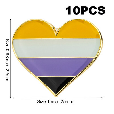 10 tk palju Mittebinaarne uhkus LGBT uhkusemärk rinnanõelaga pross