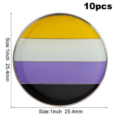 10 tk palju Mittebinaarne uhkus LGBT uhkusemärk rinnanõelaga pross