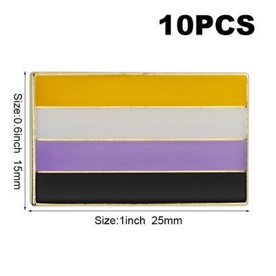 10 tk palju Mittebinaarne uhkus LGBT uhkusemärk rinnanõelaga pross