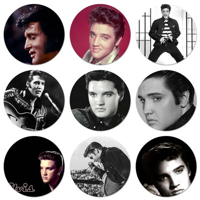 Elvis presley Icons Pins Διακοσμητικό σήμα Καρφίτσες Μεταλλικές κονκάρδες για ρούχα Διακόσμηση σακιδίου πλάτης 58mm