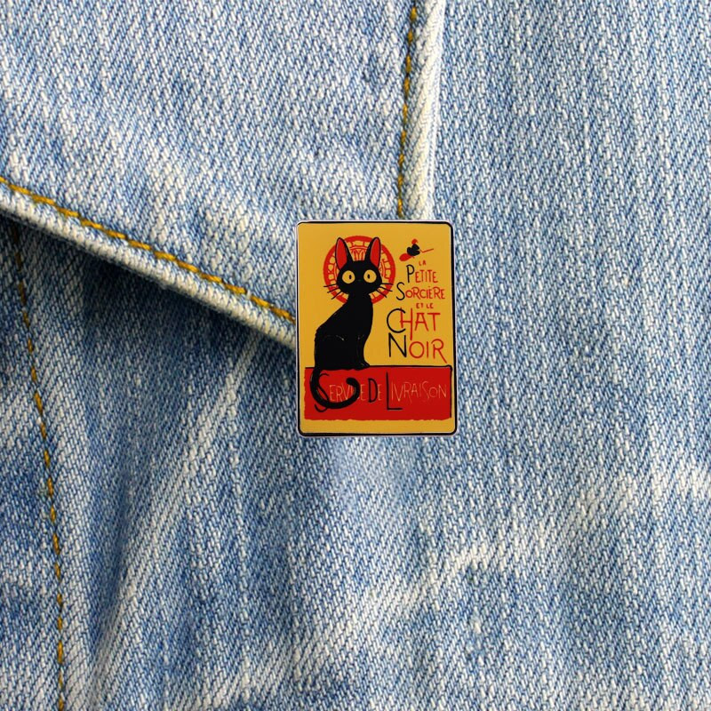 C1961 Väike nõid ja must kass kohaletoimetamisteenus Pin Pross Anime Art Fans Flair Lisa