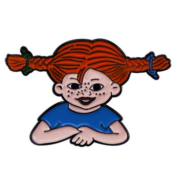 C3431 Карикатура Сладко момиче с двойна конска опашка Емайлирани игли Брошки за дрехи Игли за ревери за раница Класически манга значки Аксесоари
