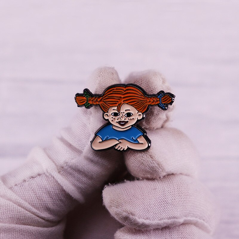 C3431 Cartoon Χαριτωμένο κορίτσι με διπλή αλογοουρά Καρφίτσες με σμάλτο καρφίτσες για ρούχα Καρφίτσες πέτου για σακίδιο πλάτης Classic Manga Badges Αξεσουάρ