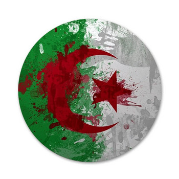 Икони на флага на Алжир Щифтове Брошки за украса на значки Метални значки за украса на раница 58 мм
