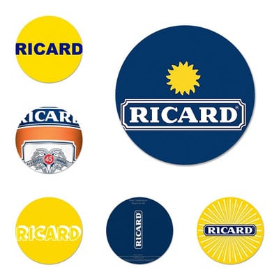 Ricard Icons Pins Διακοσμητικό σήμα Καρφίτσες Μεταλλικές κονκάρδες για ρούχα Διακόσμηση σακιδίου πλάτης 58mm