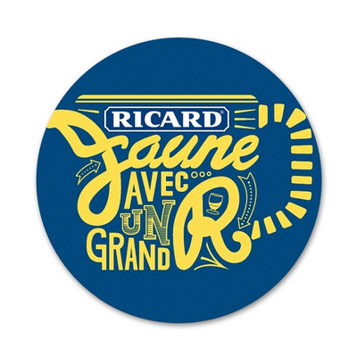 Ricard Icons Pins Märgi kaunistus Prossid Metallist rinnamärgid riiete jaoks Seljakoti kaunistus 58mm