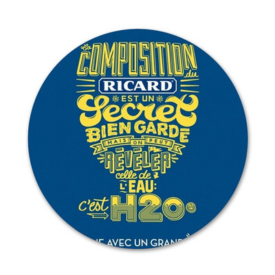 Ricard Icons Pins Märgi kaunistus Prossid Metallist rinnamärgid riiete jaoks Seljakoti kaunistus 58mm