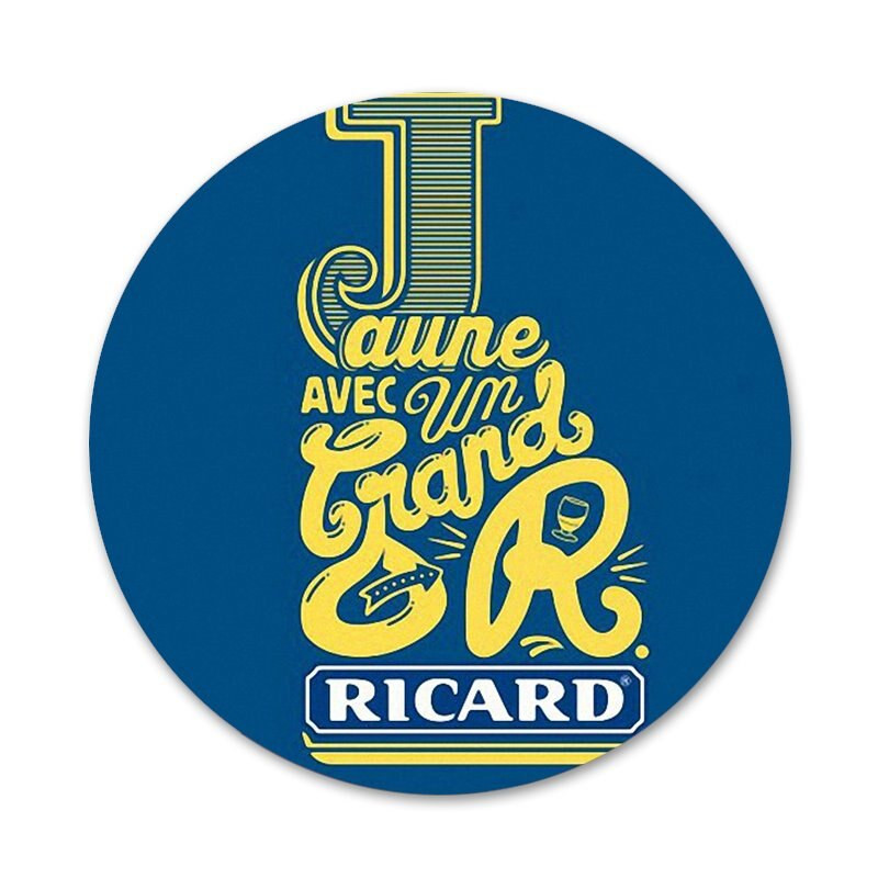 Ricard Icons Pins Märgi kaunistus Prossid Metallist rinnamärgid riiete jaoks Seljakoti kaunistus 58mm