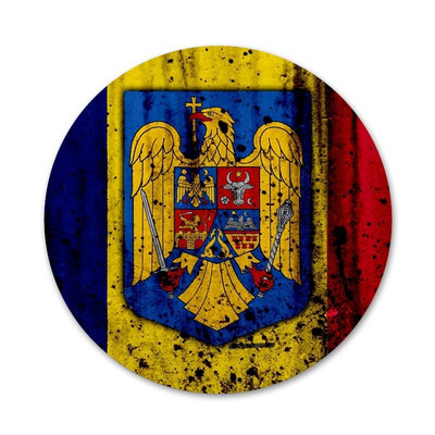 Rumeenia lipp ikoonid nööpnõelad märgi kaunistus prossid Metallist märgid riiete jaoks seljakoti kaunistus 58 mm