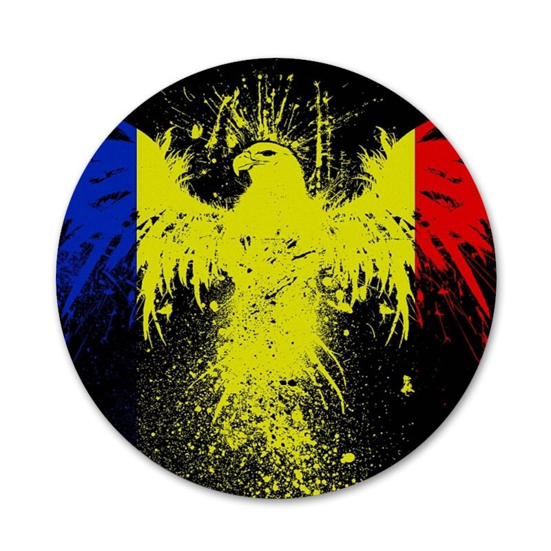 Rumeenia lipp ikoonid nööpnõelad märgi kaunistus prossid Metallist märgid riiete jaoks seljakoti kaunistus 58 mm