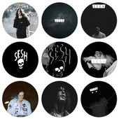58 mm Bones Rapper Sesh Icons Pins Dekoracija znački Broševi Metalne značke za odjeću Dekoracija ruksaka