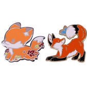 C3080 Fall Fox Emajl Pin Jesenje Lišće Leaf Priroda Broševi Torba Igla za rever Crtić Životinja Bedž Nakit Poklon za djecu Prijatelji