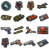 PVC Glue Drop Stampludus Costa ODA516 Punisher P40 WarHawk 1911 Vintage Firepower Patch Badge Acrilic Badges Epolet Patchs