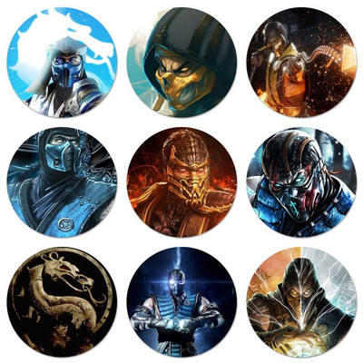 Mortal Kombat Icons Pins Διακοσμητικό σήμα Καρφίτσες Μεταλλικές κονκάρδες για διακόσμηση σακιδίων πλάτης 58mm