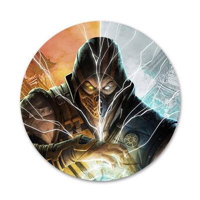 Mortal Kombat Icons Pins Διακοσμητικό σήμα Καρφίτσες Μεταλλικές κονκάρδες για διακόσμηση σακιδίων πλάτης 58mm