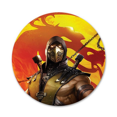 Mortal Kombat Icons Pins Διακοσμητικό σήμα Καρφίτσες Μεταλλικές κονκάρδες για διακόσμηση σακιδίων πλάτης 58mm