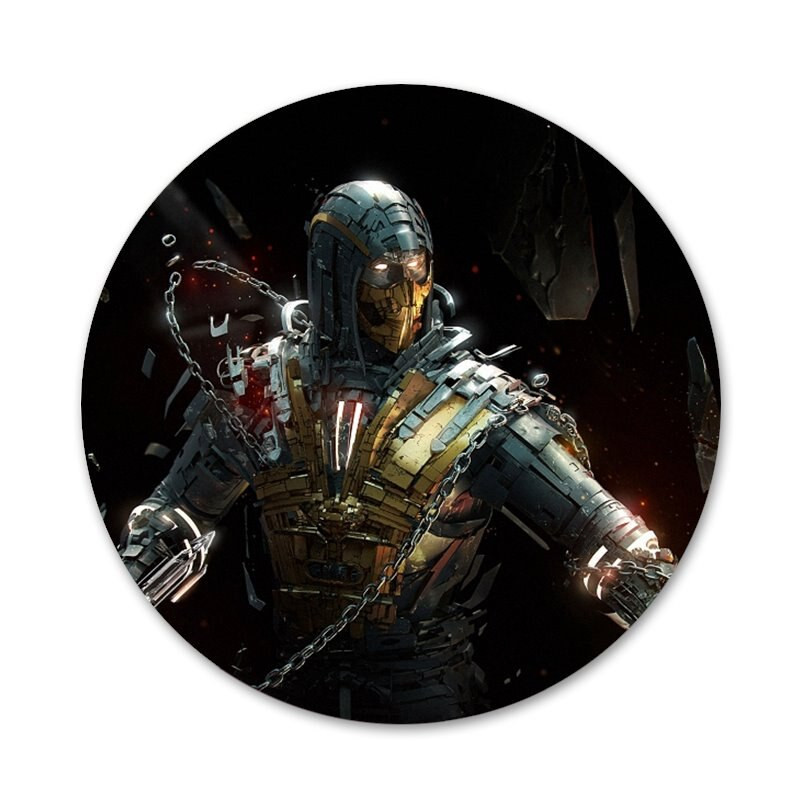 Mortal Kombat Icons Pins Διακοσμητικό σήμα Καρφίτσες Μεταλλικές κονκάρδες για διακόσμηση σακιδίων πλάτης 58mm