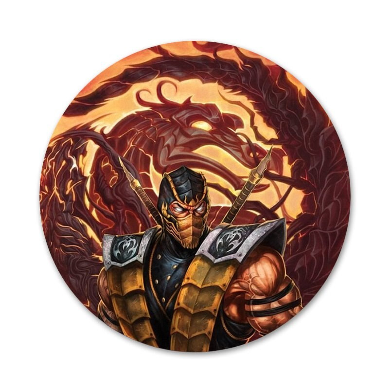 Mortal Kombat Icons Pins Διακοσμητικό σήμα Καρφίτσες Μεταλλικές κονκάρδες για διακόσμηση σακιδίων πλάτης 58mm