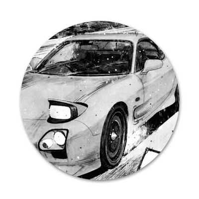 58 mm crtani inicijali d JDM Drift značka broš igla dodaci za odjeću ruksak ukras dar