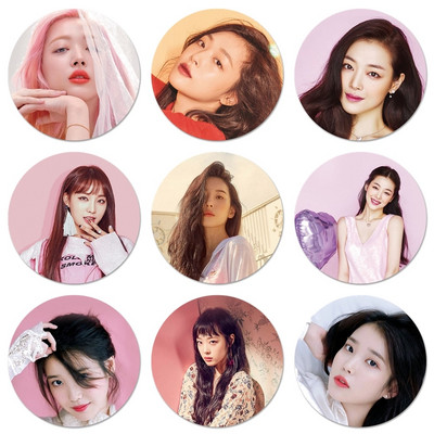 Sulli Singer Icons Pins Διακοσμητικό σήμα Καρφίτσες Μεταλλικές κονκάρδες για ρούχα Διακόσμηση σακιδίου πλάτης 58mm