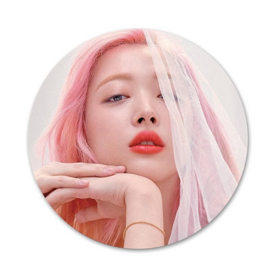 Sulli Singer Ikoonid Pins Märgi kaunistus Prossid Metallist rinnamärgid riiete jaoks Seljakoti kaunistus 58mm