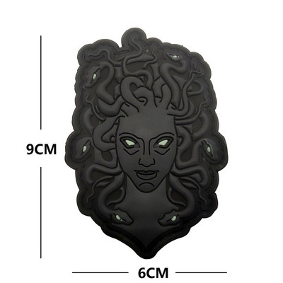 Svjetleći PVC flaster Baphomet Ovčja glava Vrag Drevoegipatska mitologija Anubis Gorgona Meduza Indija Boginja Kali Bedž