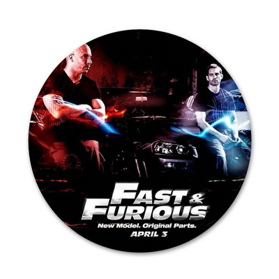 Brzi i žestoki Paul Walker Ikone Igle Dekoracija znački Broševi Metalne značke za odjeću Dekoracija ruksaka 58 mm