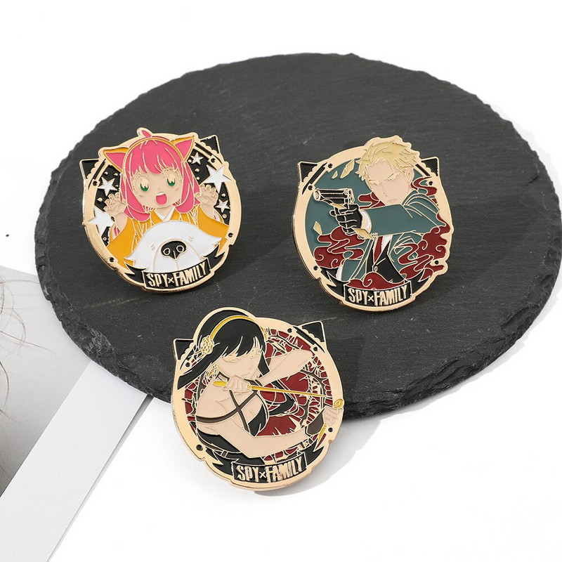 C3179 Anime SPY X FAMILY Καρφίτσα με σμάλτο TwilightYor Forger Anya Forger Μεταλλικό σήμα Κουμπί καρφίτσα Ρούχα Διακόσμηση Cosplay Δώρο