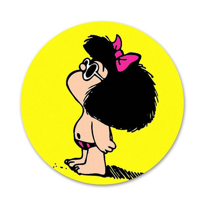 58 mm Mafalda ženklelio sagės smeigtukai Drabužių priedai Kuprinės dekoravimo dovana