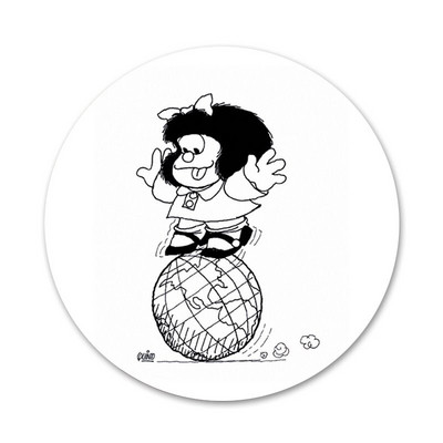 58 mm Mafalda ženklelio sagės smeigtukai Drabužių priedai Kuprinės dekoravimo dovana