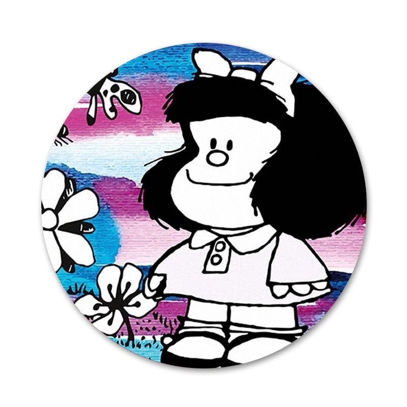58 mm Mafalda ženklelio sagės smeigtukai Drabužių priedai Kuprinės dekoravimo dovana