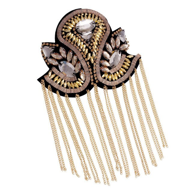 1 tk Mood Käsitsi valmistatud õlaehted Tutt Rhinestones Epauletid Rõivad Aksessuaarid Pross Epaulet Õlaprossid Kingitus