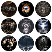 Kovové odznaky na oblečenie, dekorácie batohov s motívom Nightwish Theater a ikonami hudobných kapiel, špendlíky, brošne. 58 mm